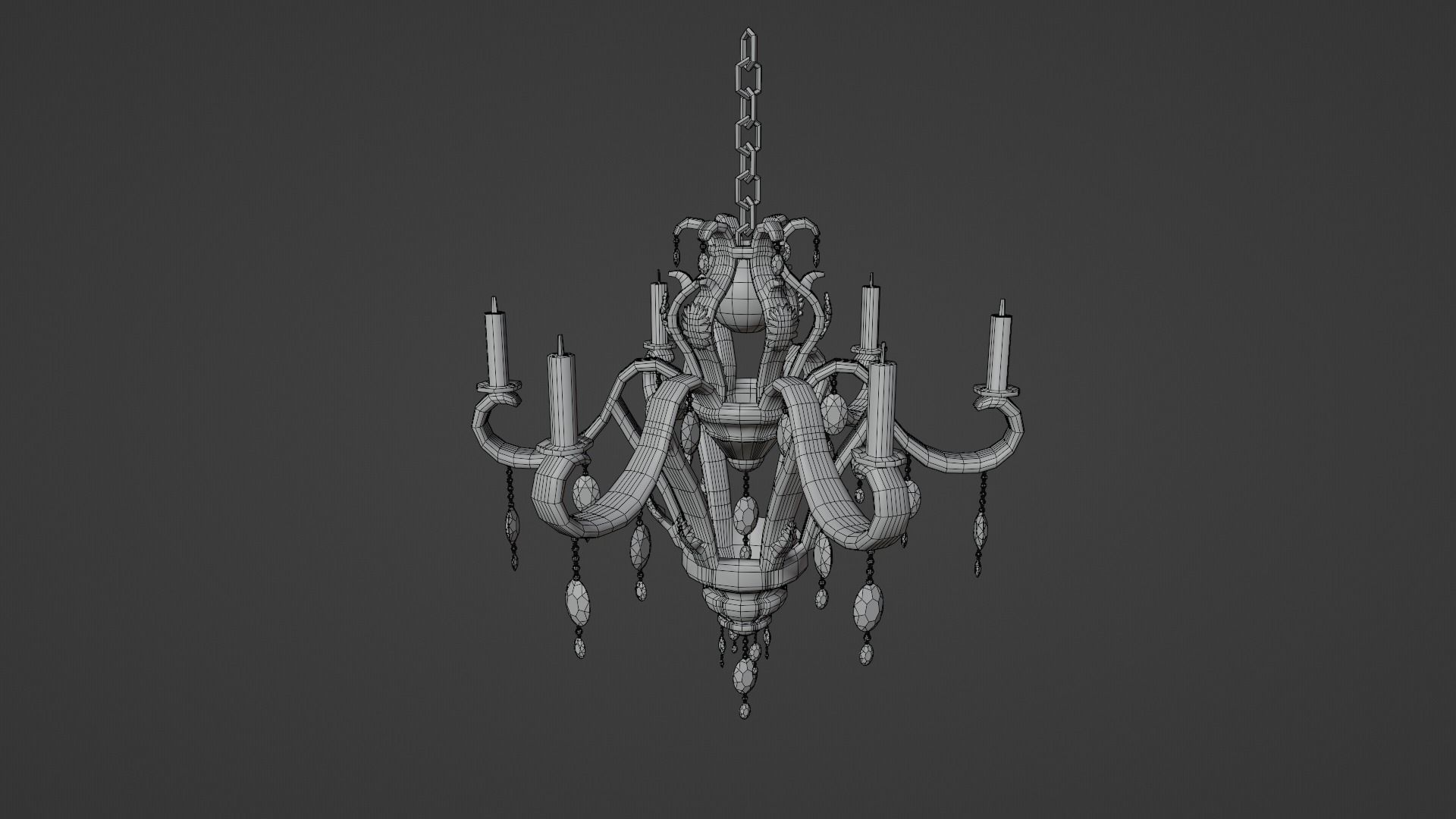 Candle Chandelier 3D model_8
