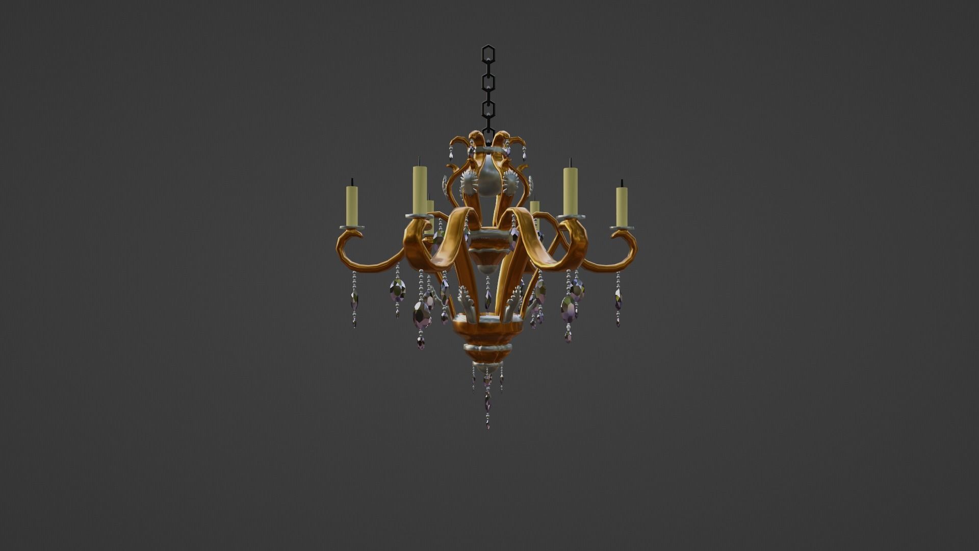 Candle Chandelier 3D model_1