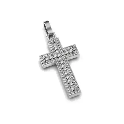 G0491 gold diamond cross pendant