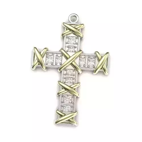 G0490 cross pendant with diamonds