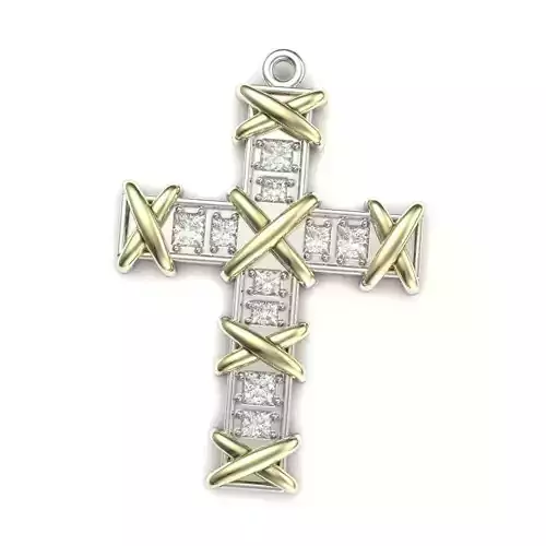 G0489 cross pendant with diamonds