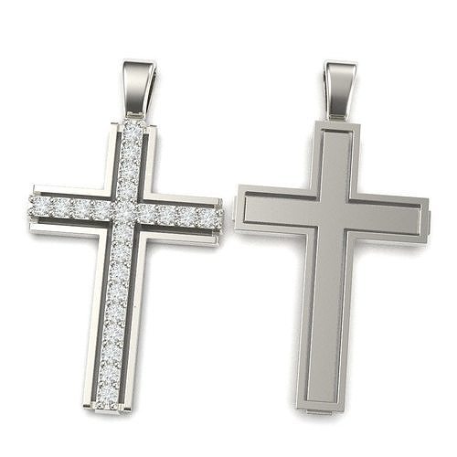 G0483 two cross pendants with diamonds 3D print model