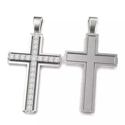 G0483 two cross pendants with diamonds