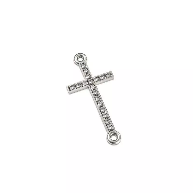 G0482 silver cross with diamonds Free 3D print model