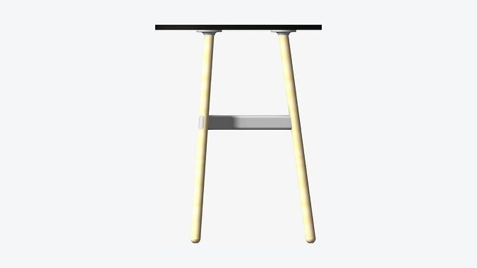Table - Timberline - Standing - Rounded - Triangle - Small Low-poly 3D model 5