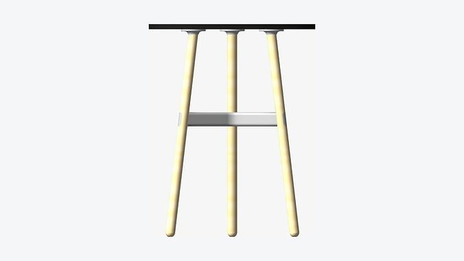 Table - Timberline - Standing - Rounded - Triangle - Small Low-poly 3D model 6