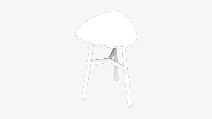 Table - Timberline - Standing - Rounded - Triangle - Small Low-poly 3D model 3