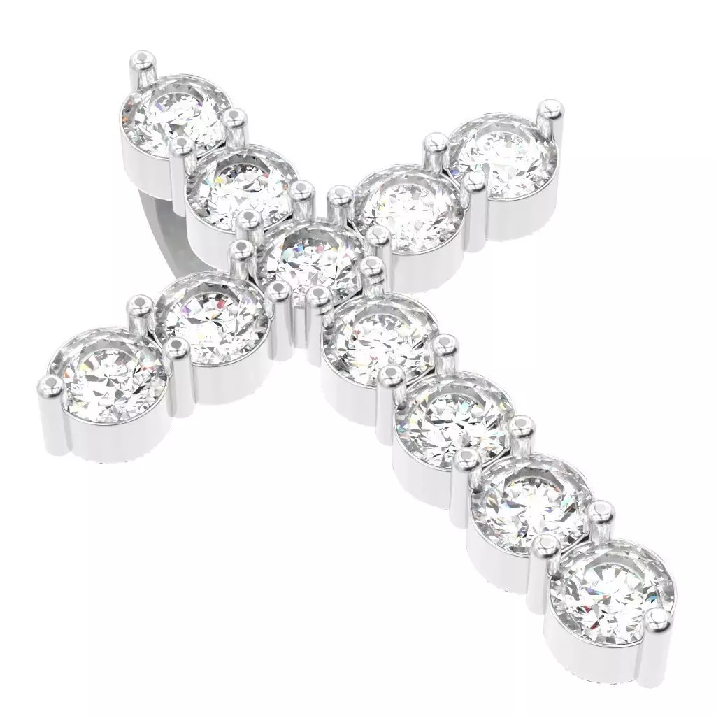 G0480 diamond cross pendant Free 3D print model