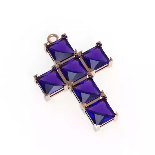 G0474 cross pendant with crystals