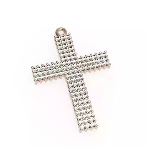 G0471 rose gold cross pendant with diamonds
