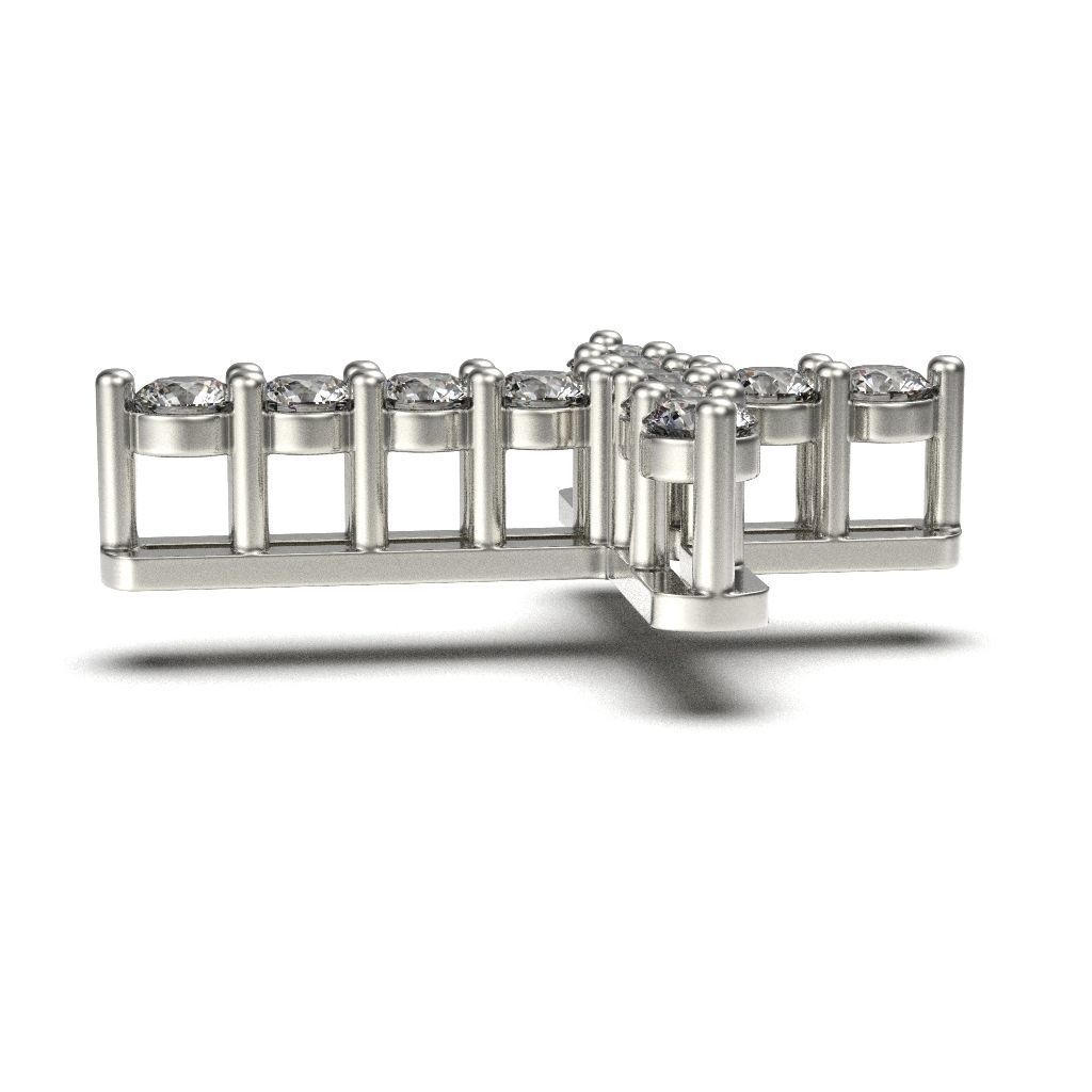 G0466 set of diamonds on silver plate 3D print model_2