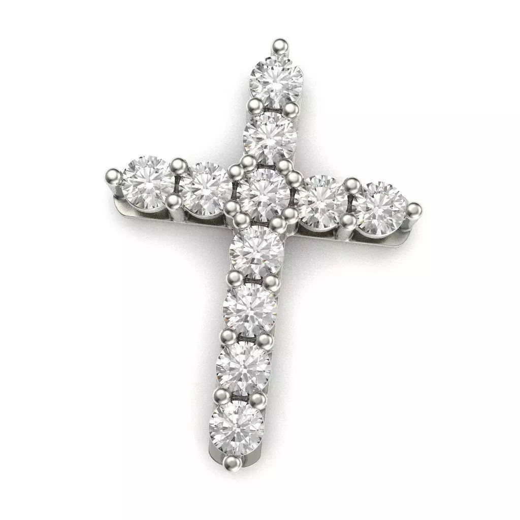 G0466 set of diamonds on silver plate 3D print model_0