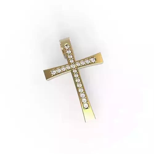 G0465 gold cross pendant with diamonds