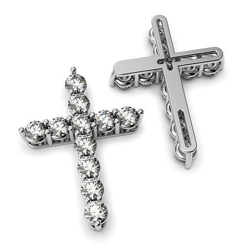 G0462 two diamond cross pendants 3D print model