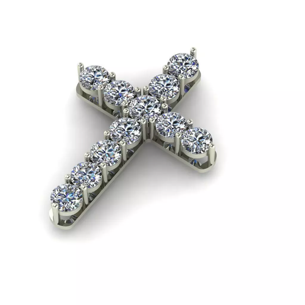 G0457 diamond cross pendant 3D print model_0