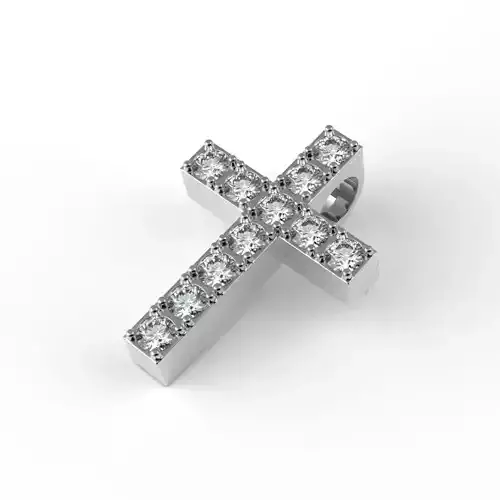 G0456 gold cross pendant with diamonds