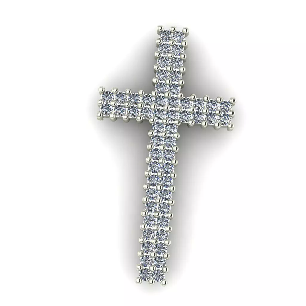 G0454 diamond cross pendant 3D print model
