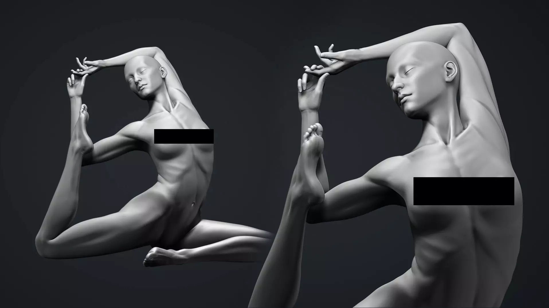 Anatomy Study Yoga Pose Mermaid 3D print model_0