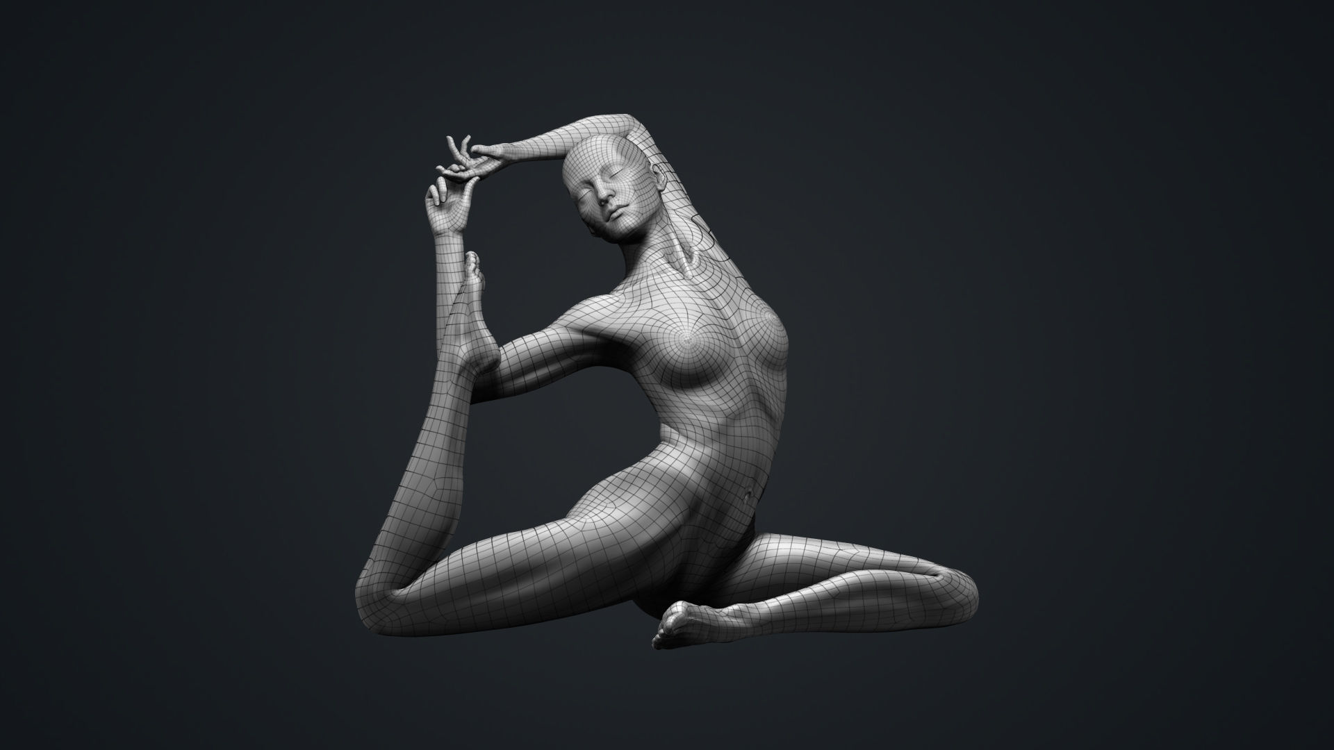 Anatomy Study Yoga Pose Mermaid 3D print model_5