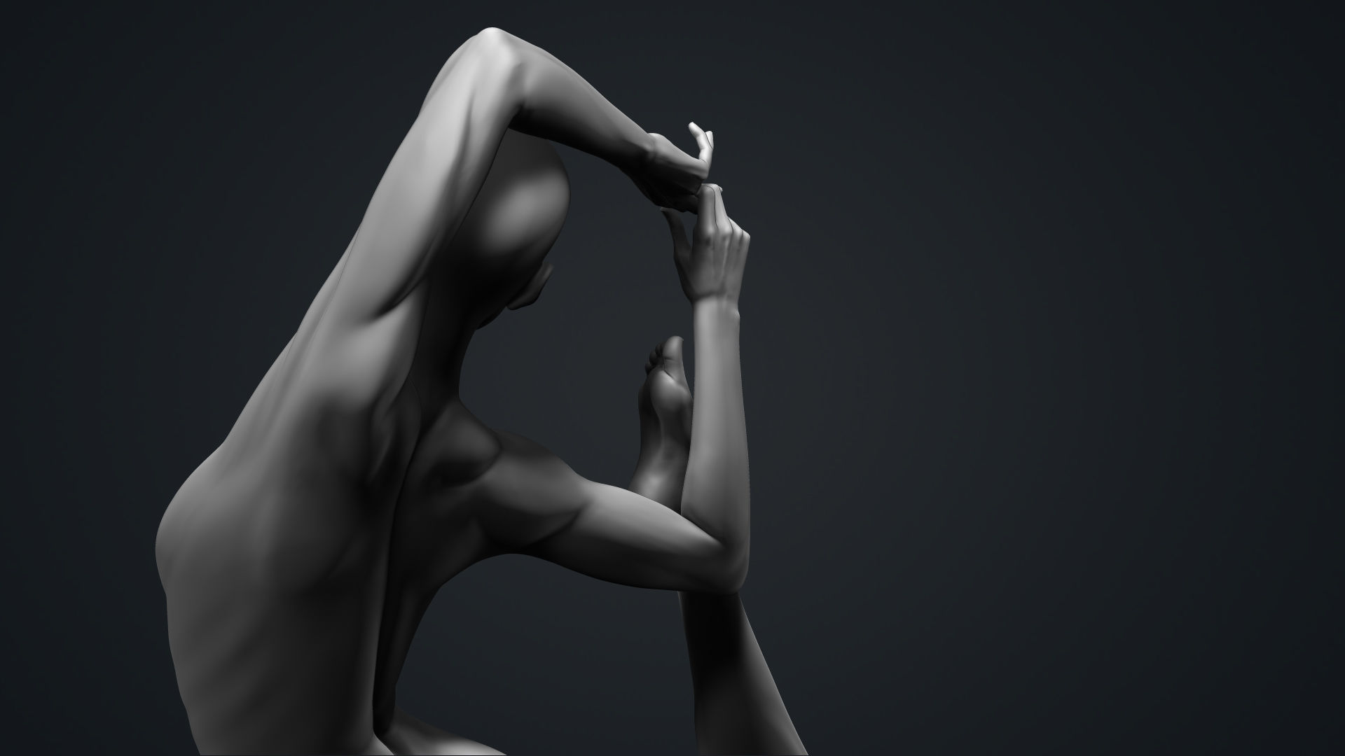 Anatomy Study Yoga Pose Mermaid 3D print model_8