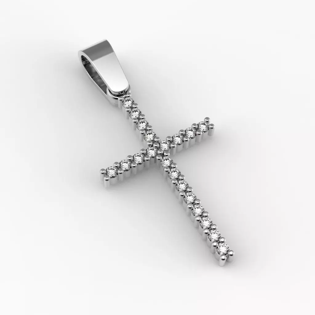 G0451 diamond cross pendant Free 3D print model