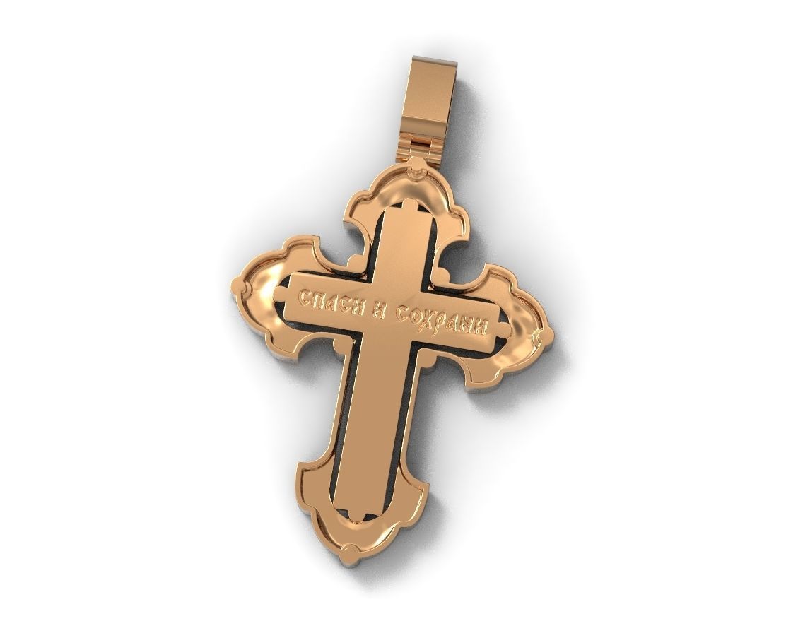 G0446 gold cross pendant 3D print model_2