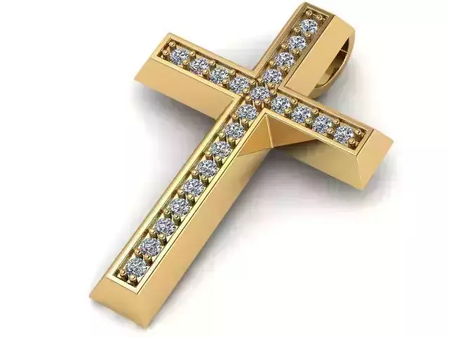 G0441 gold diamond cross pendant