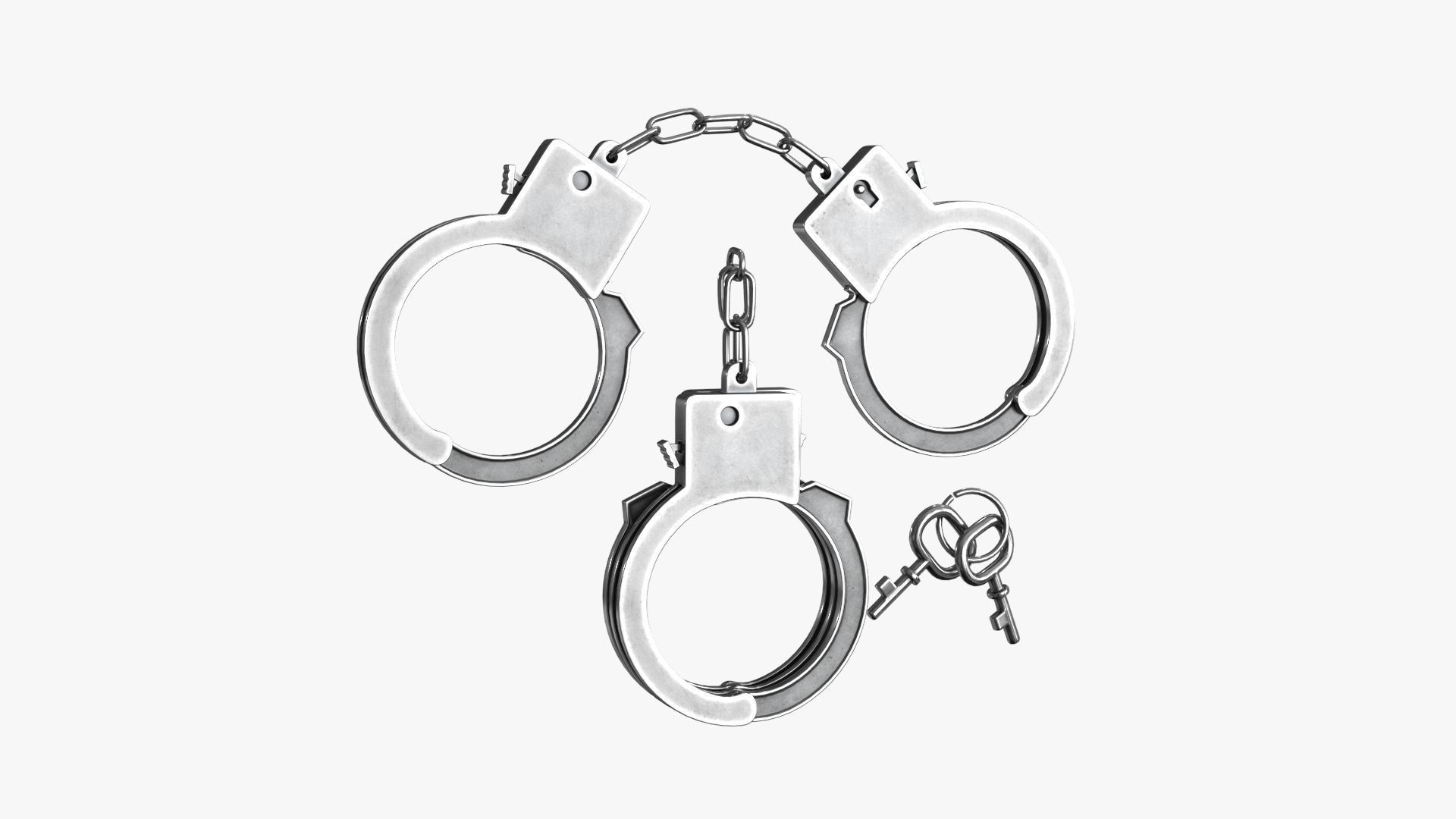 Handcuffs pair of Low-poly 3D model_10