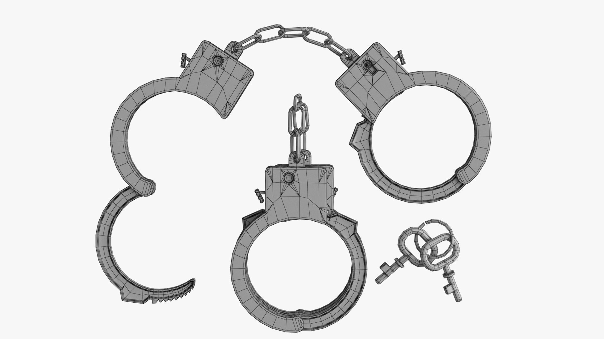 Handcuffs pair of Low-poly 3D model_15