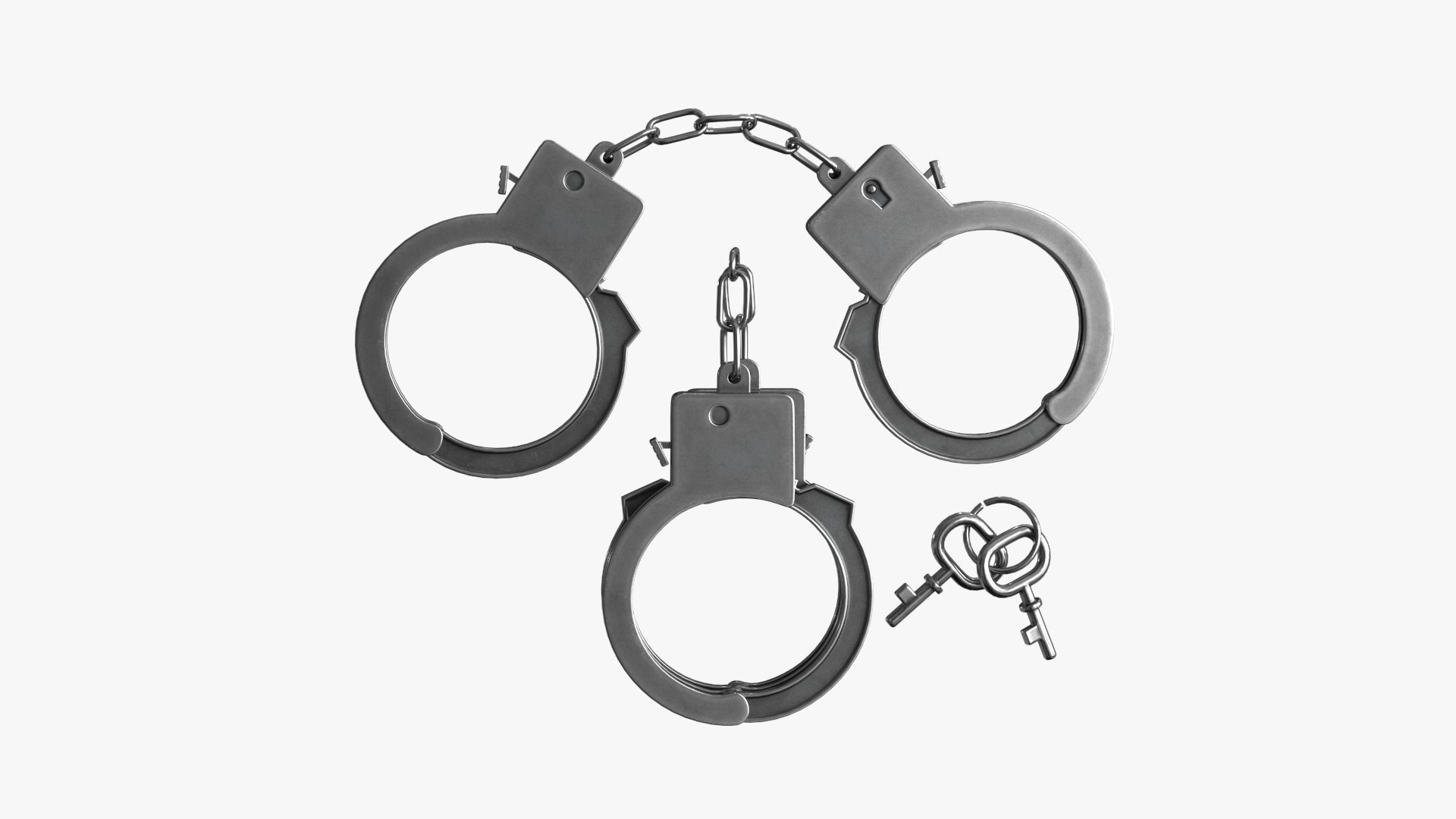 Handcuffs pair of Low-poly 3D model_2