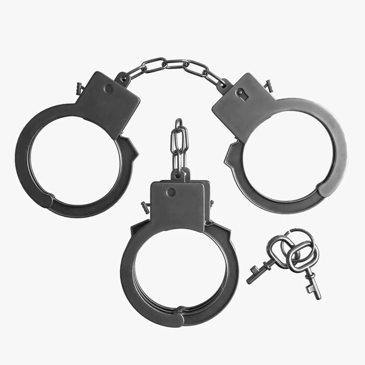 Handcuffs pair of Low-poly 3D model_0