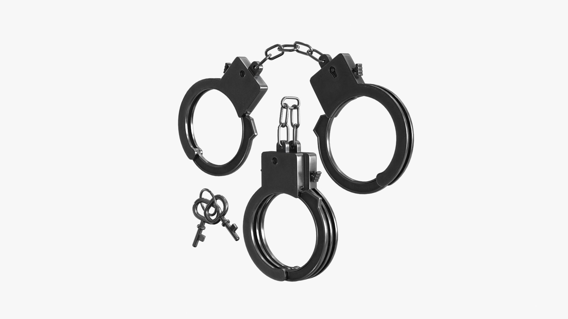 Handcuffs pair of Low-poly 3D model_12