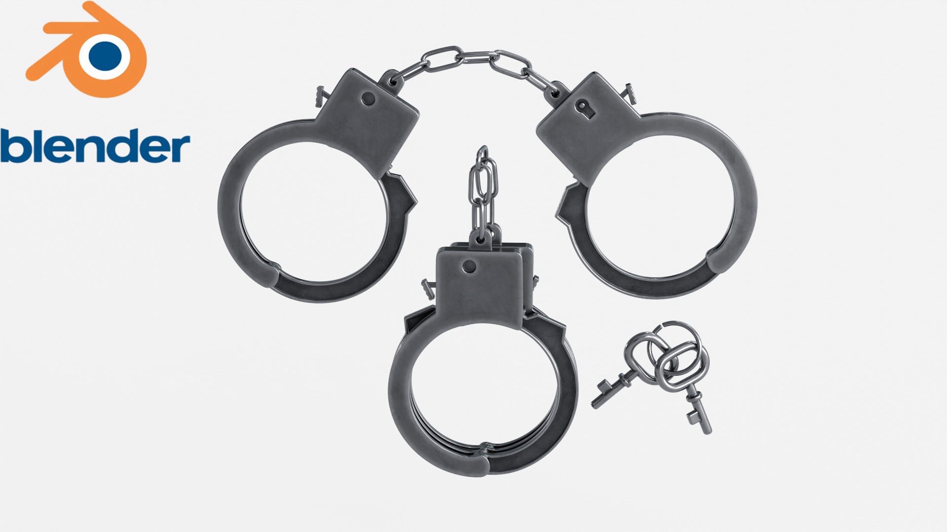 Handcuffs pair of Low-poly 3D model_9