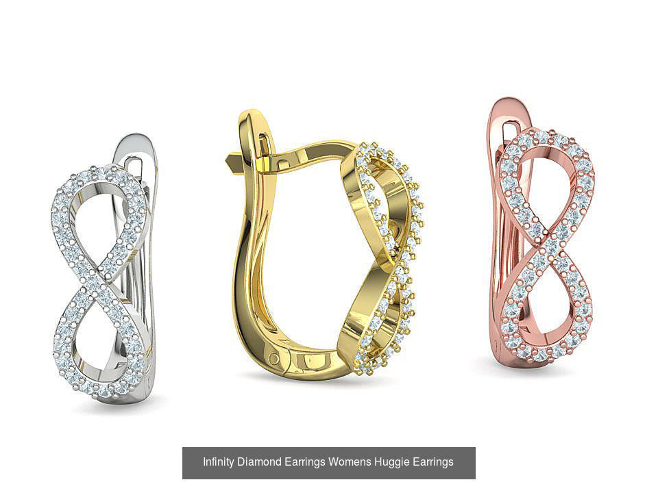 Infinity  Diamond Bespoke Jewelry Set Earrings Necklace Ring 3D Model Collection_8