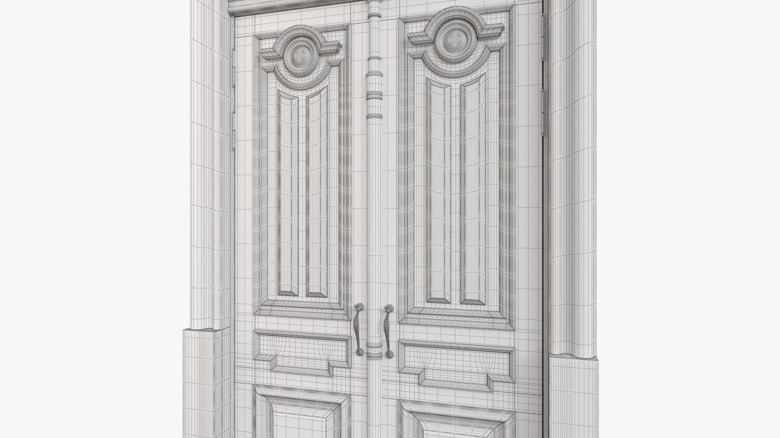 Entrance classic door 63 3D model_8