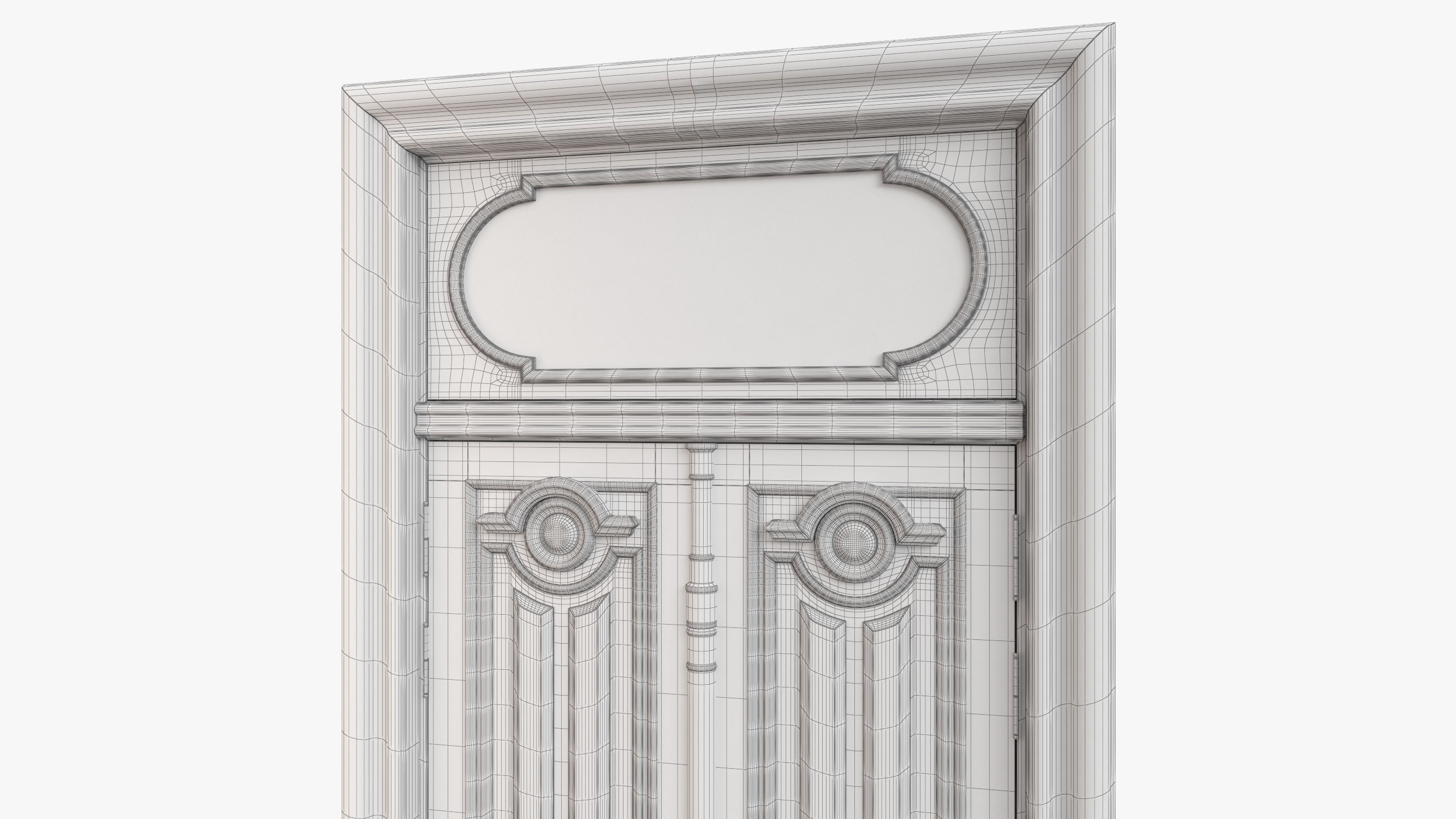 Entrance classic door 63 3D model_7