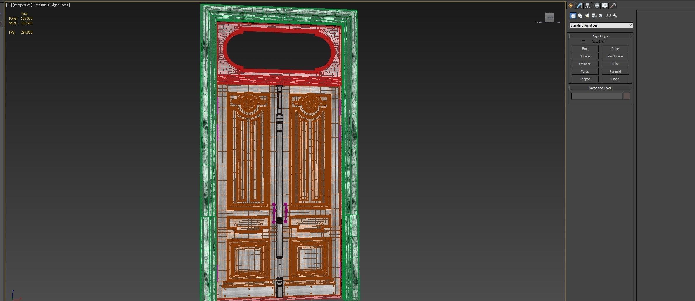 Entrance classic door 63 3D model_13
