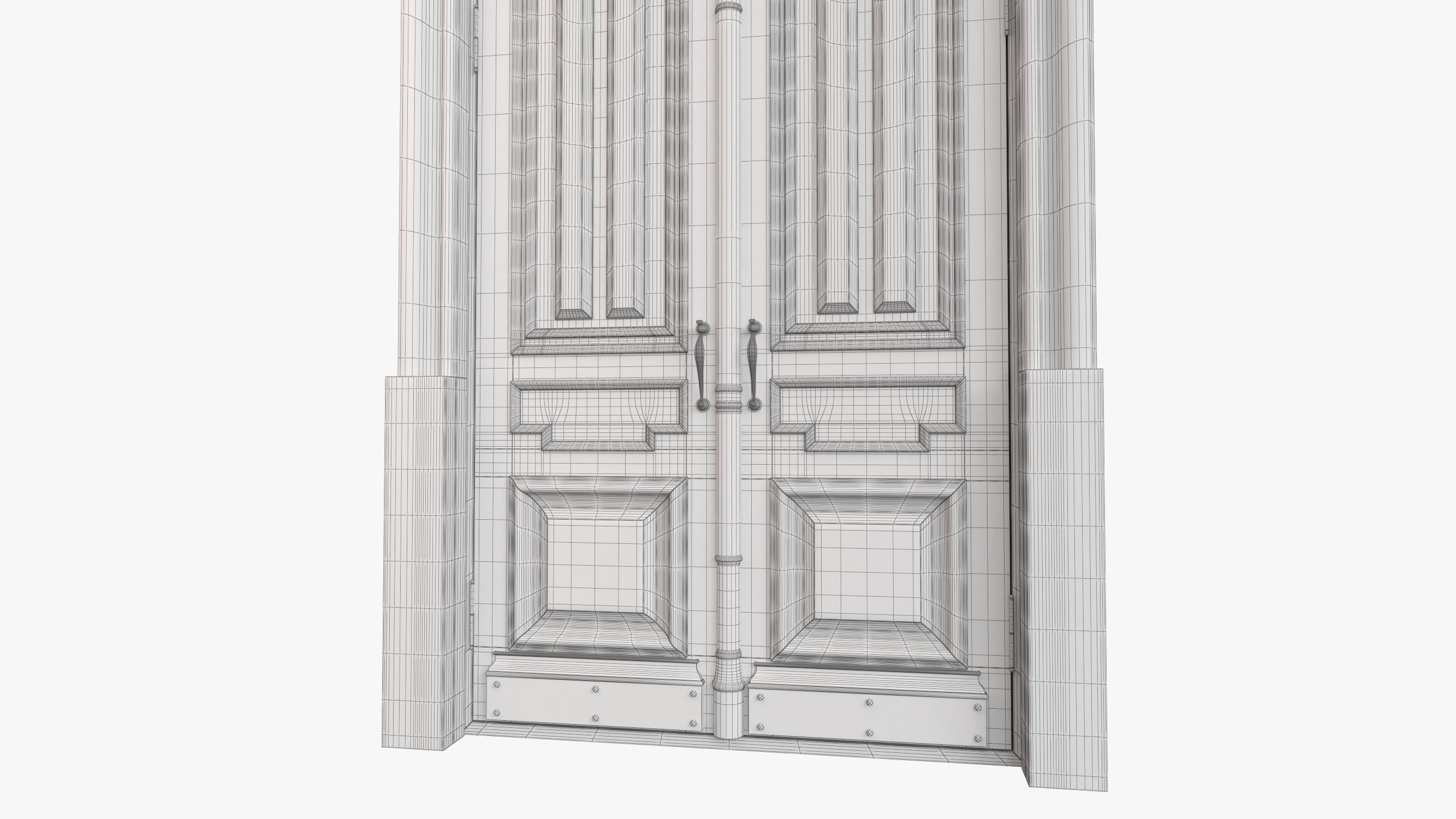 Entrance classic door 63 3D model_9