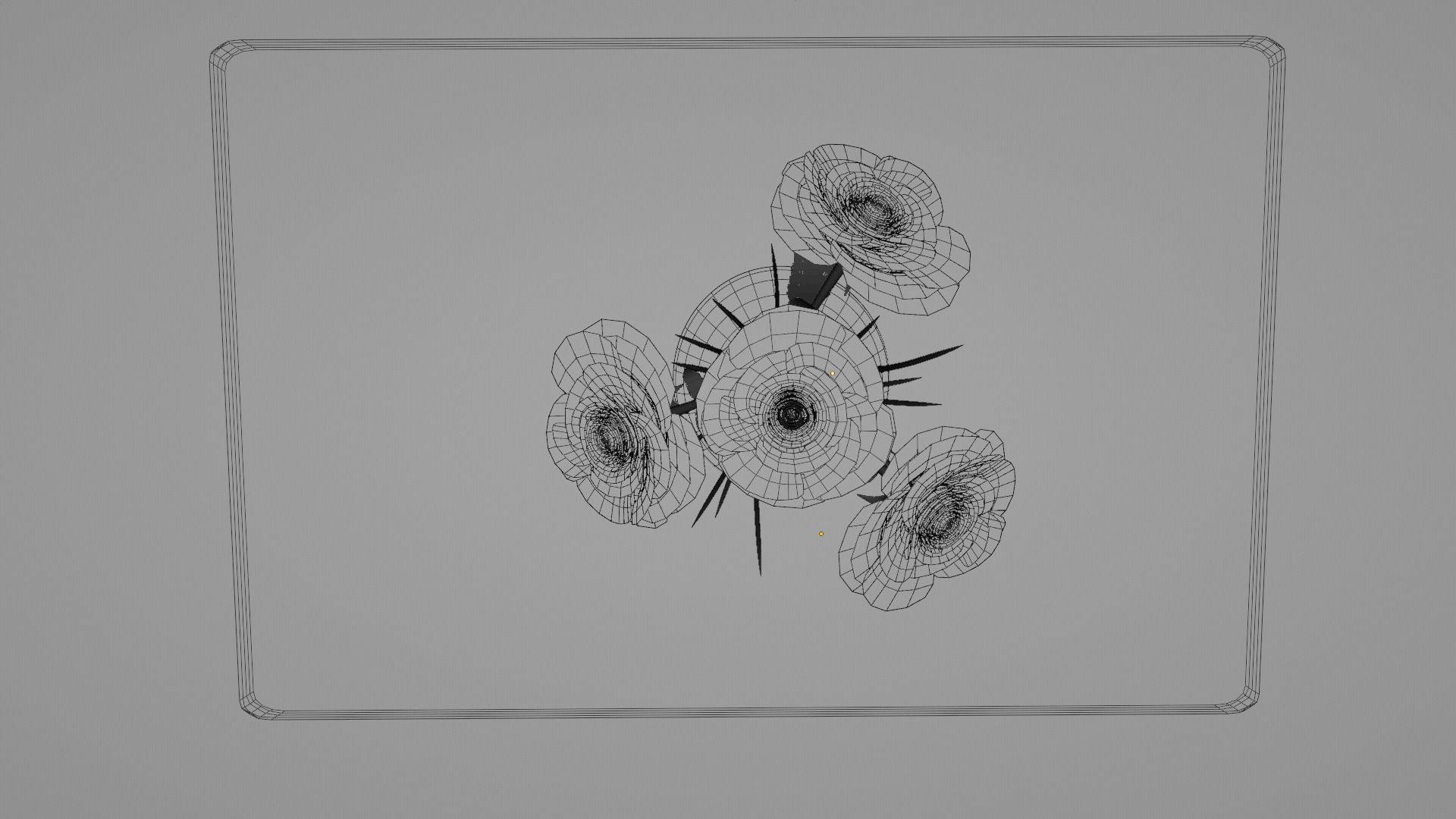 Roses table with flowers 3D print model_2