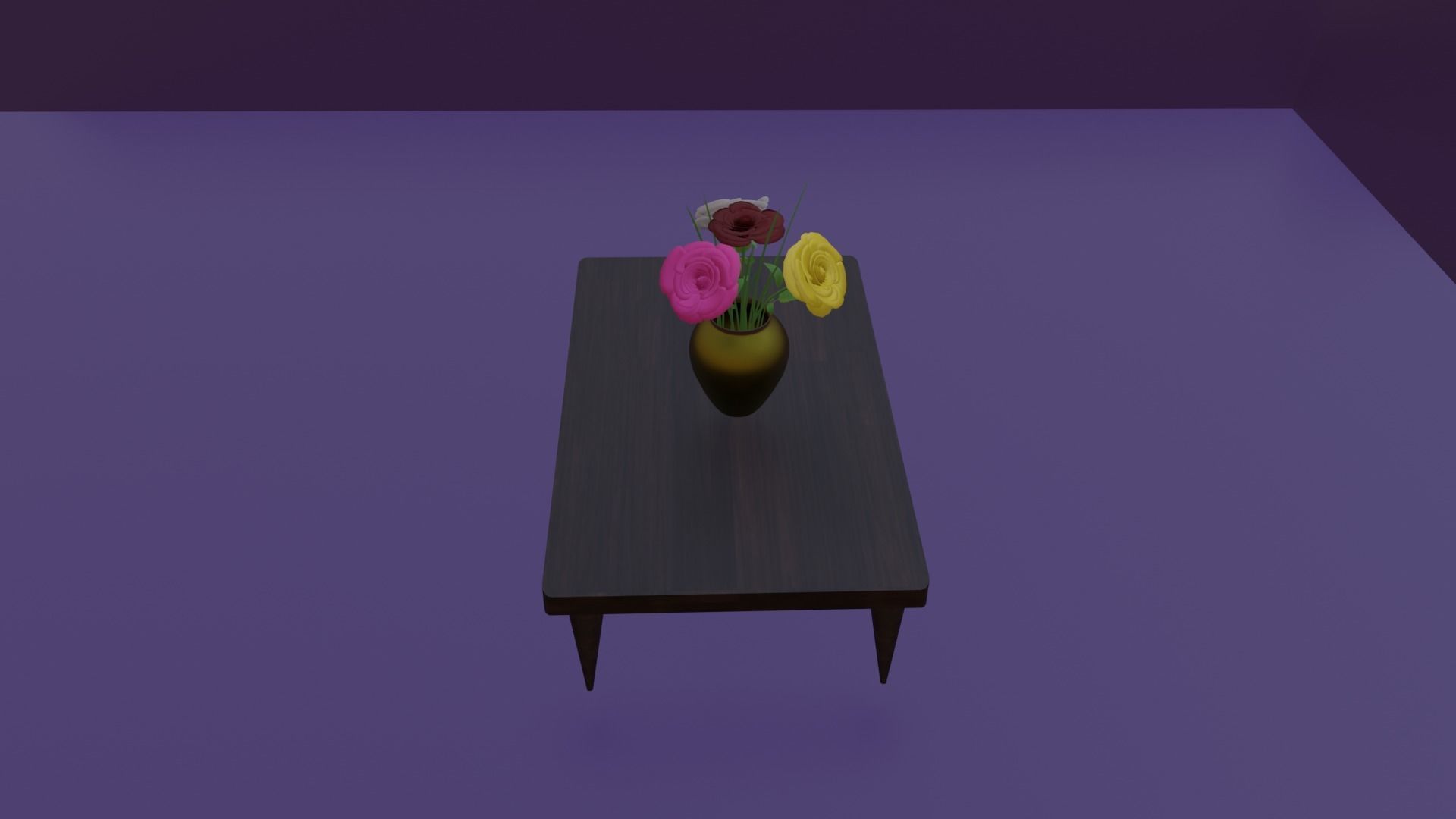 Roses table with flowers 3D print model_8
