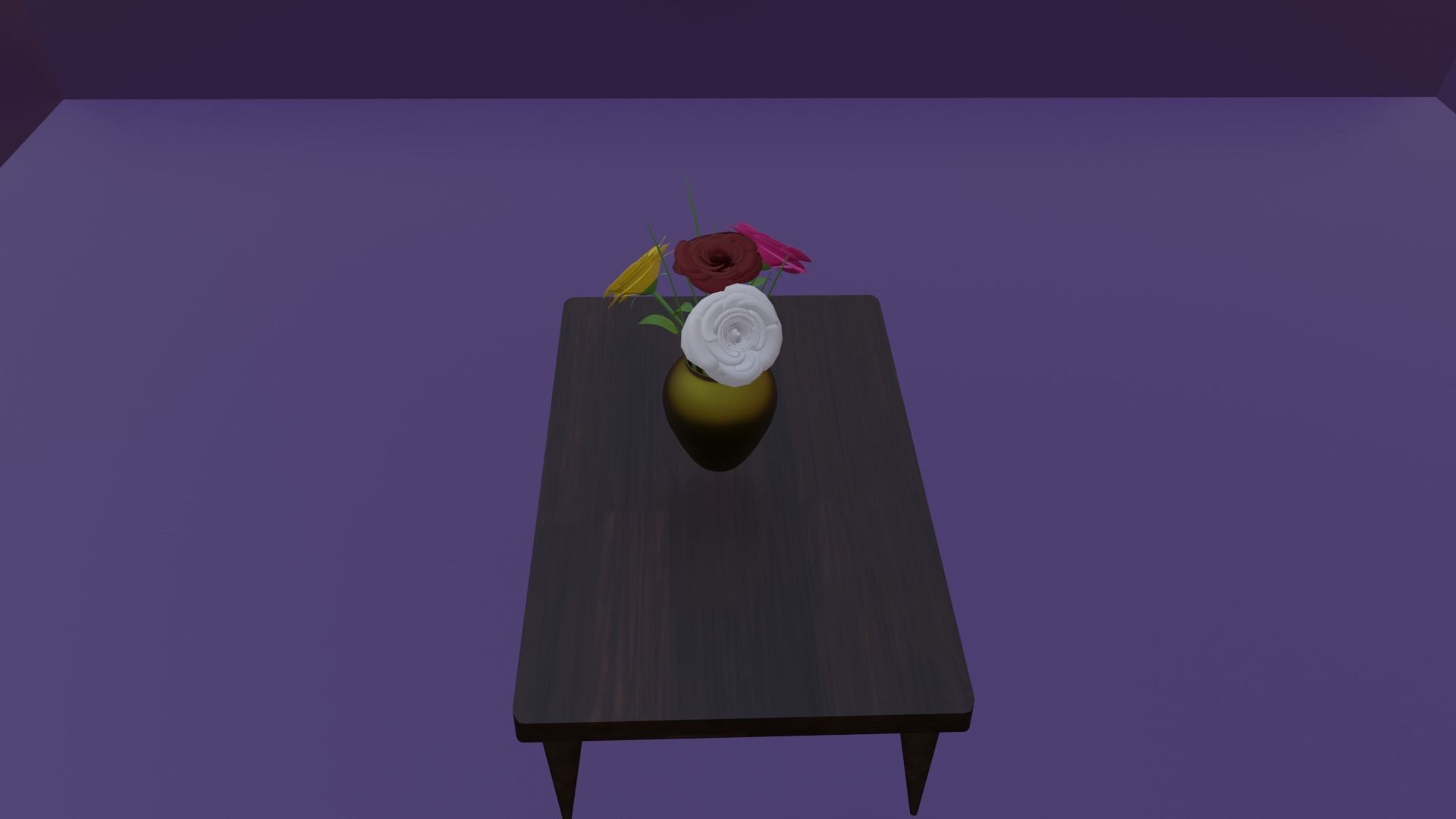Roses table with flowers 3D print model_7
