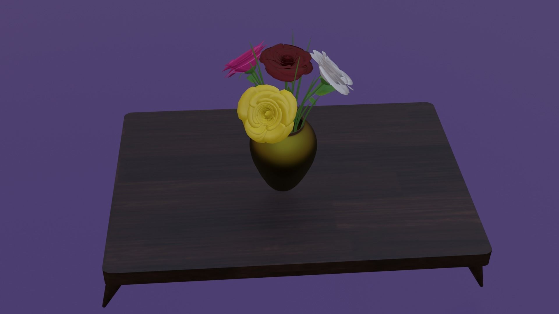 Roses table with flowers 3D print model_5