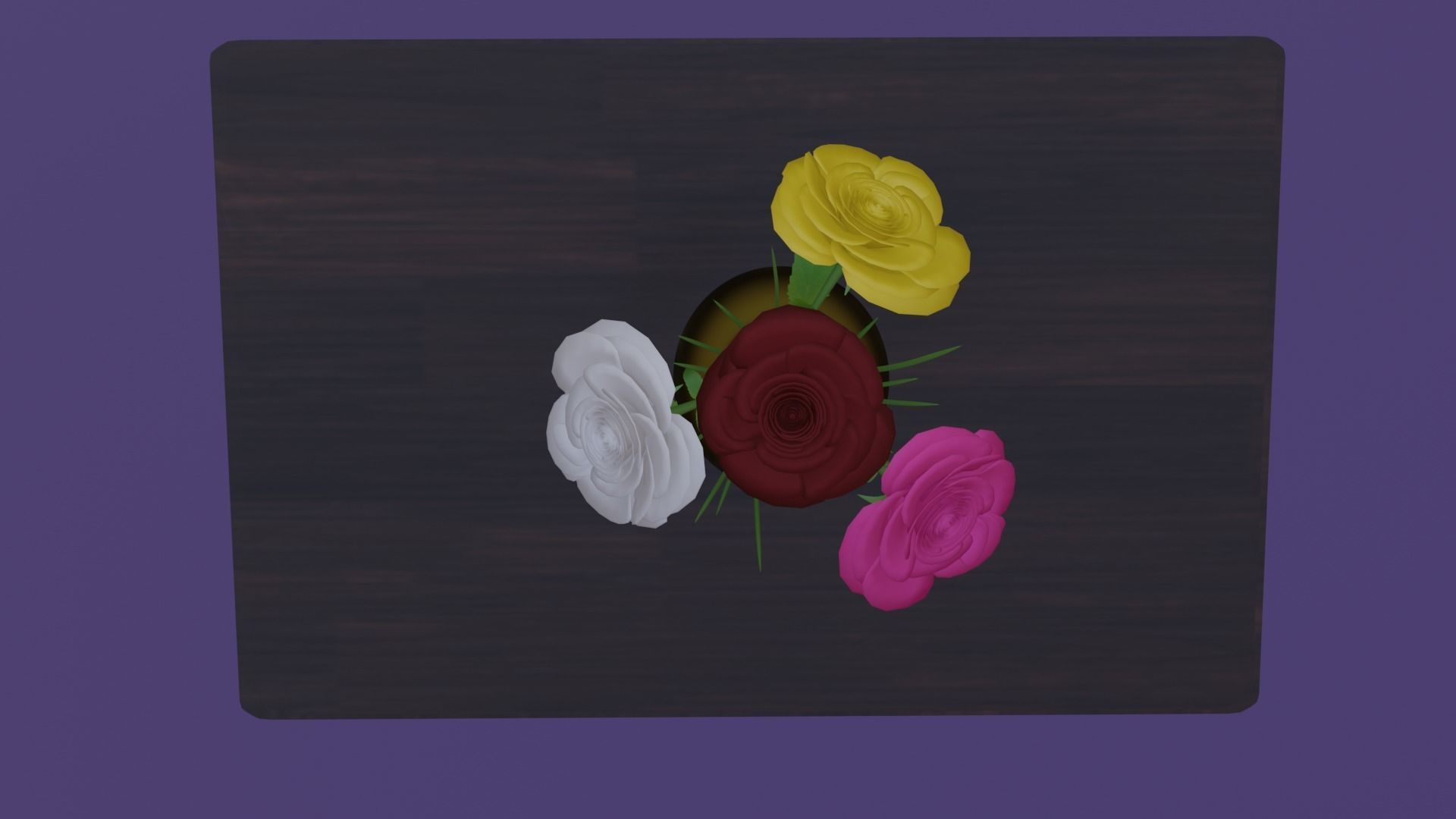 Roses table with flowers 3D print model_3