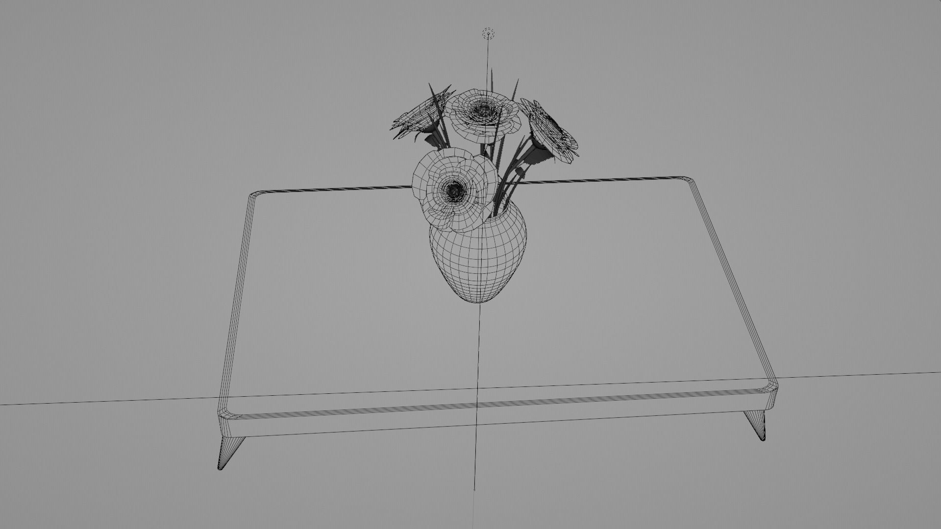 Roses table with flowers 3D print model_6