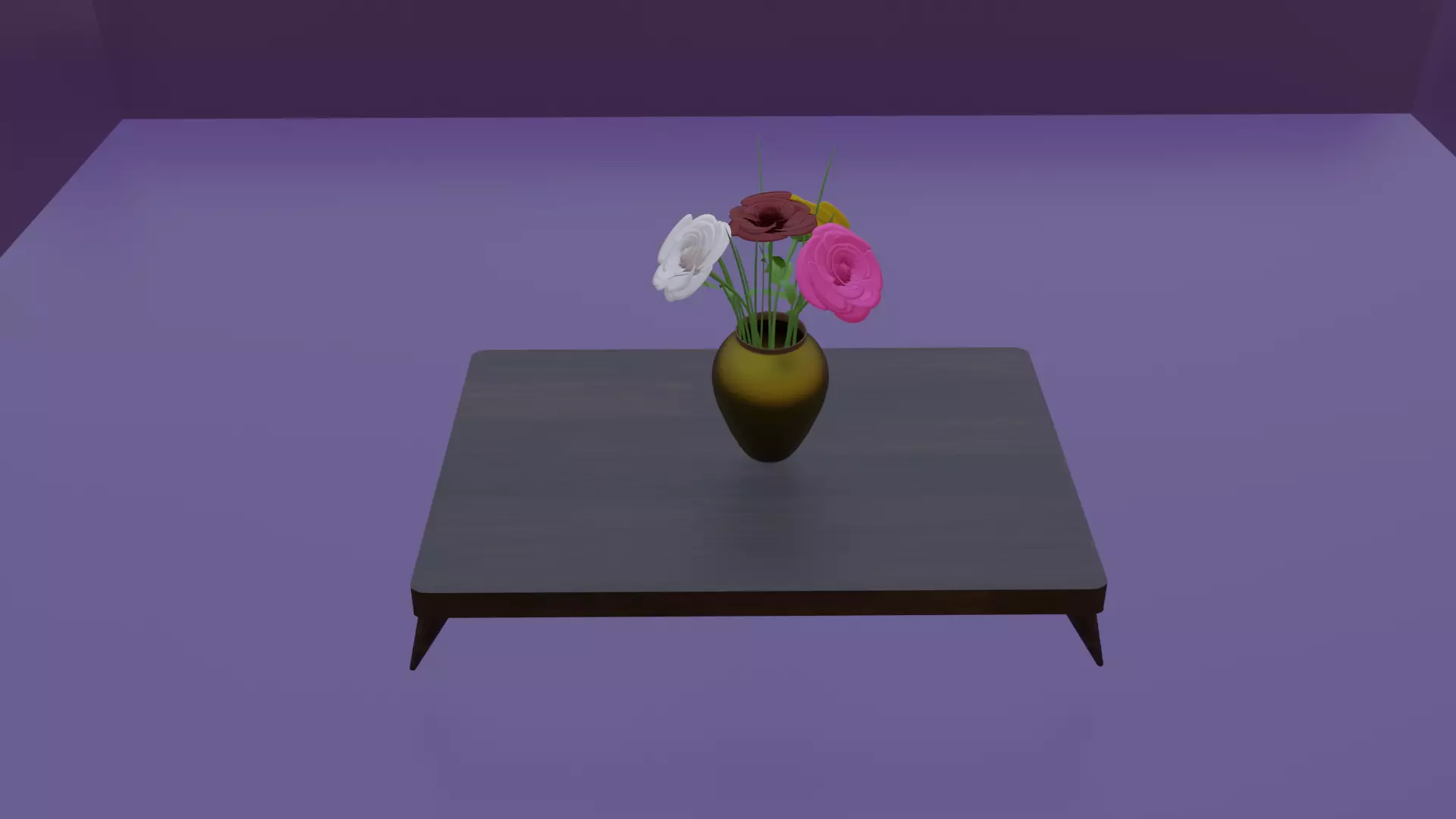 Roses table with flowers 3D print model_0