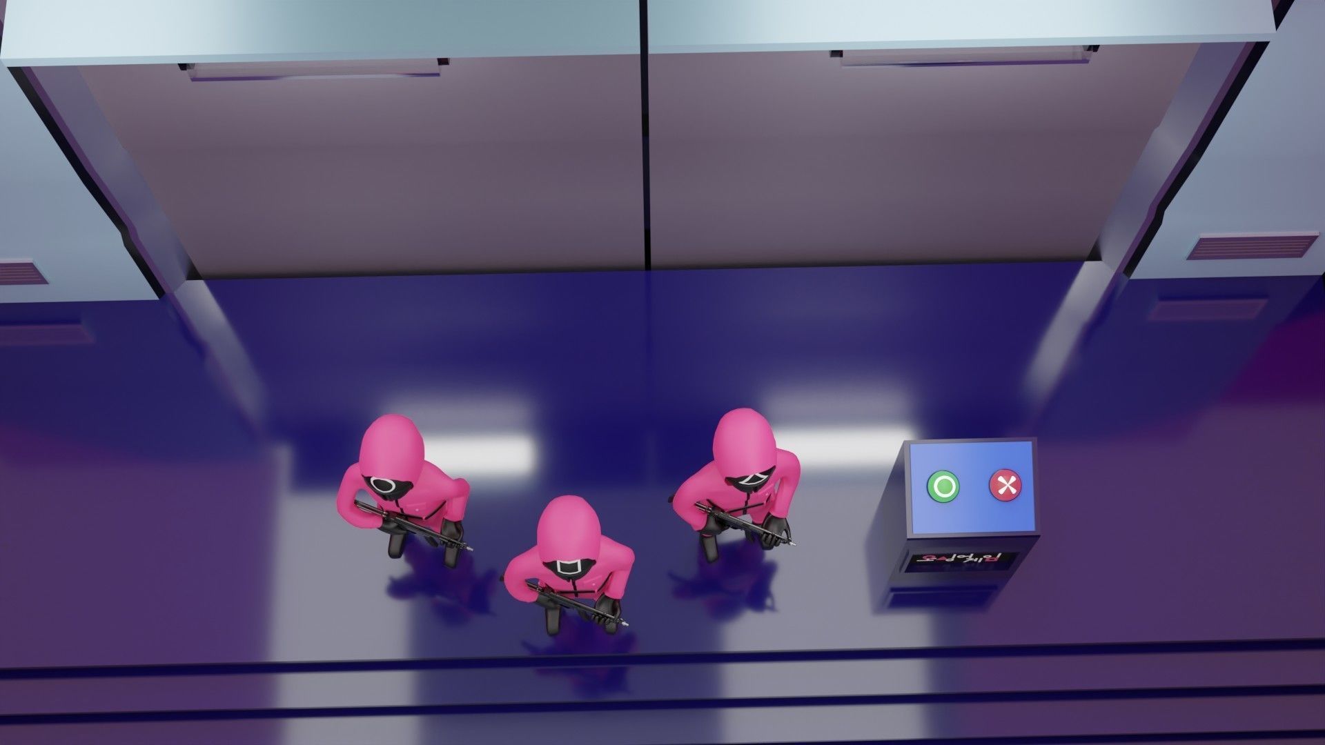 Squid Game Pink Soldiers Low-poly 3D model_5