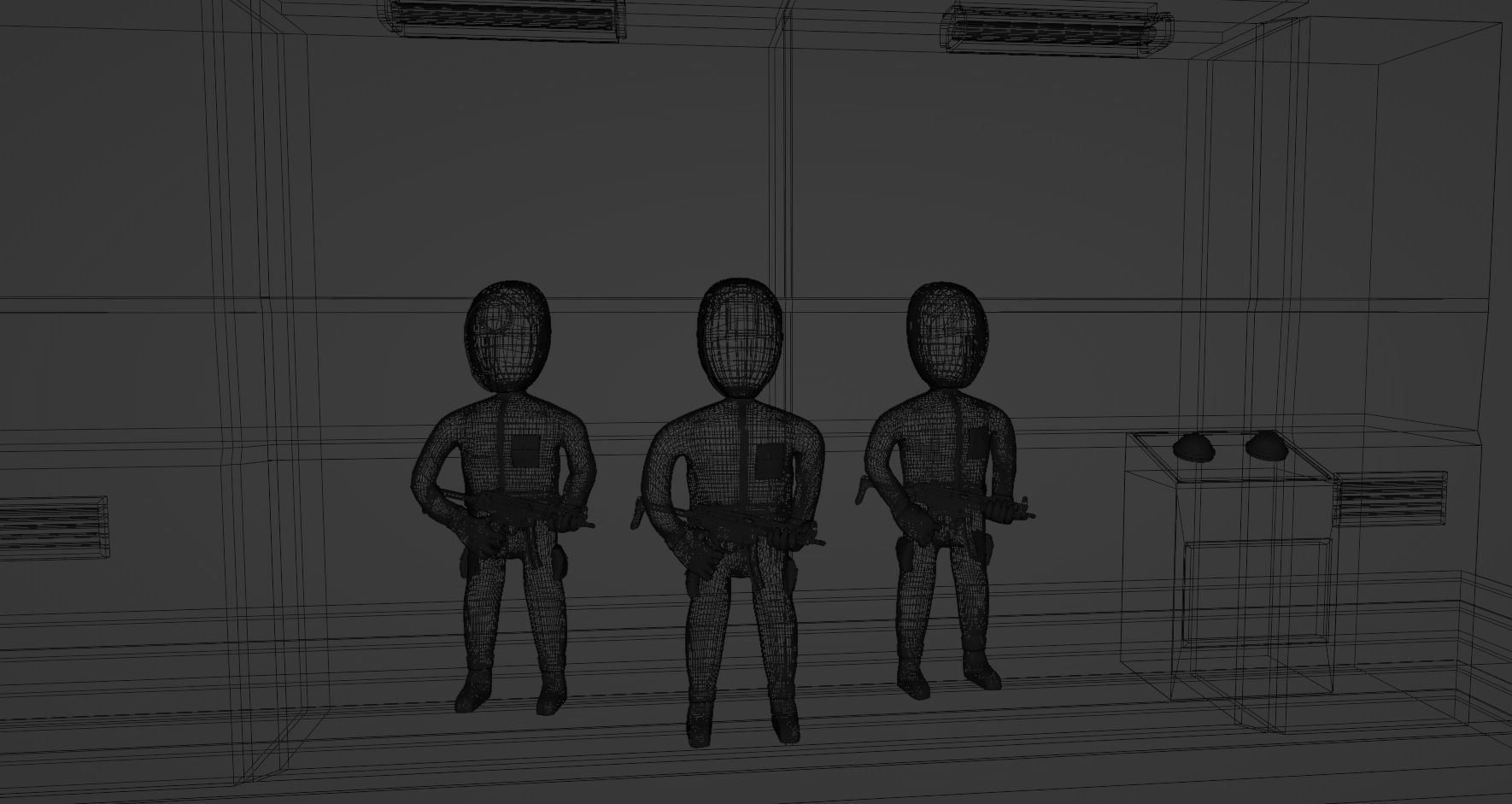 Squid Game Pink Soldiers Low-poly 3D model_2