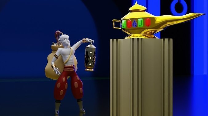 The Lamp Collector Genie Low-poly 3D model