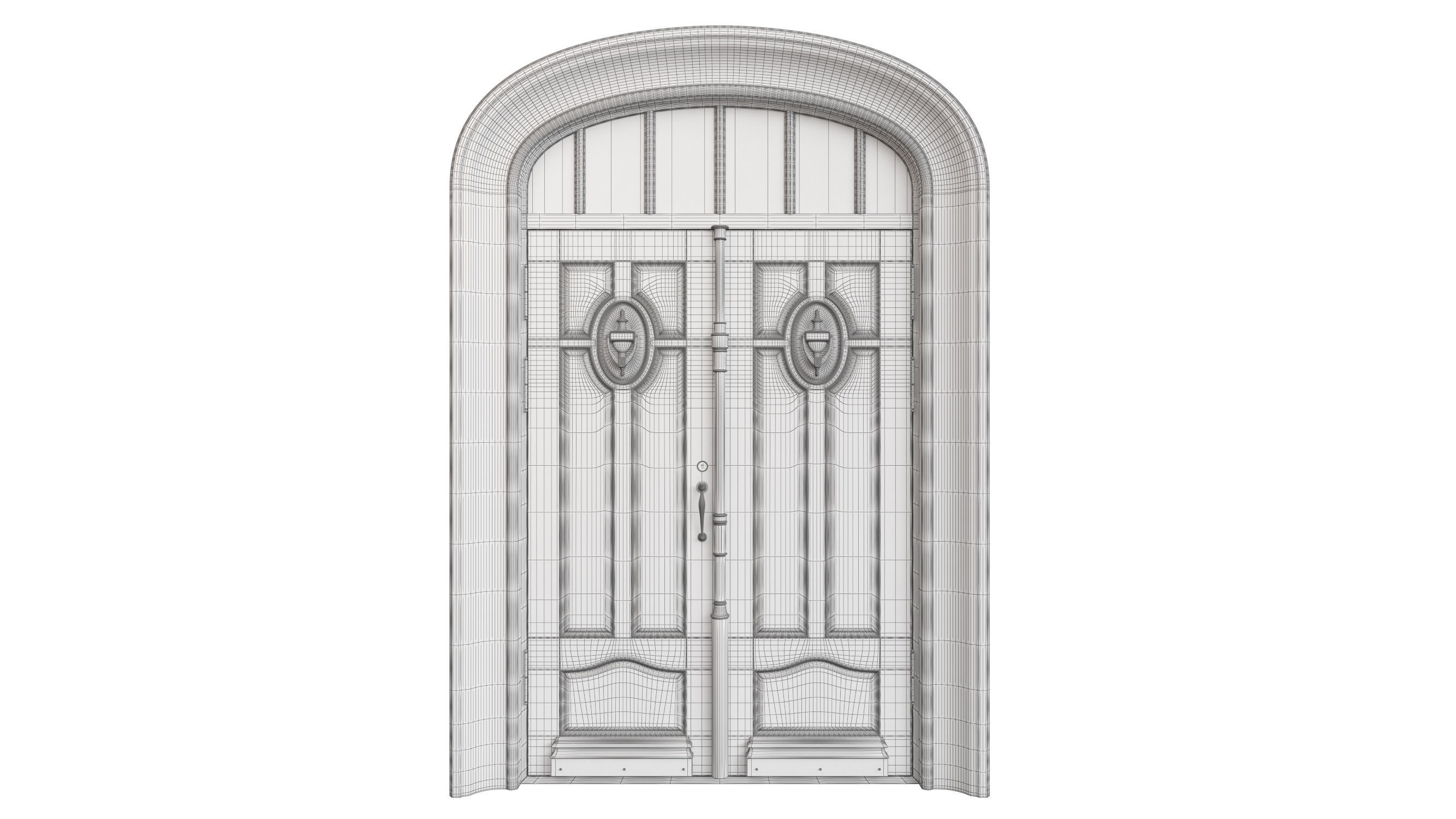Entrance classic door 68  3D model_9