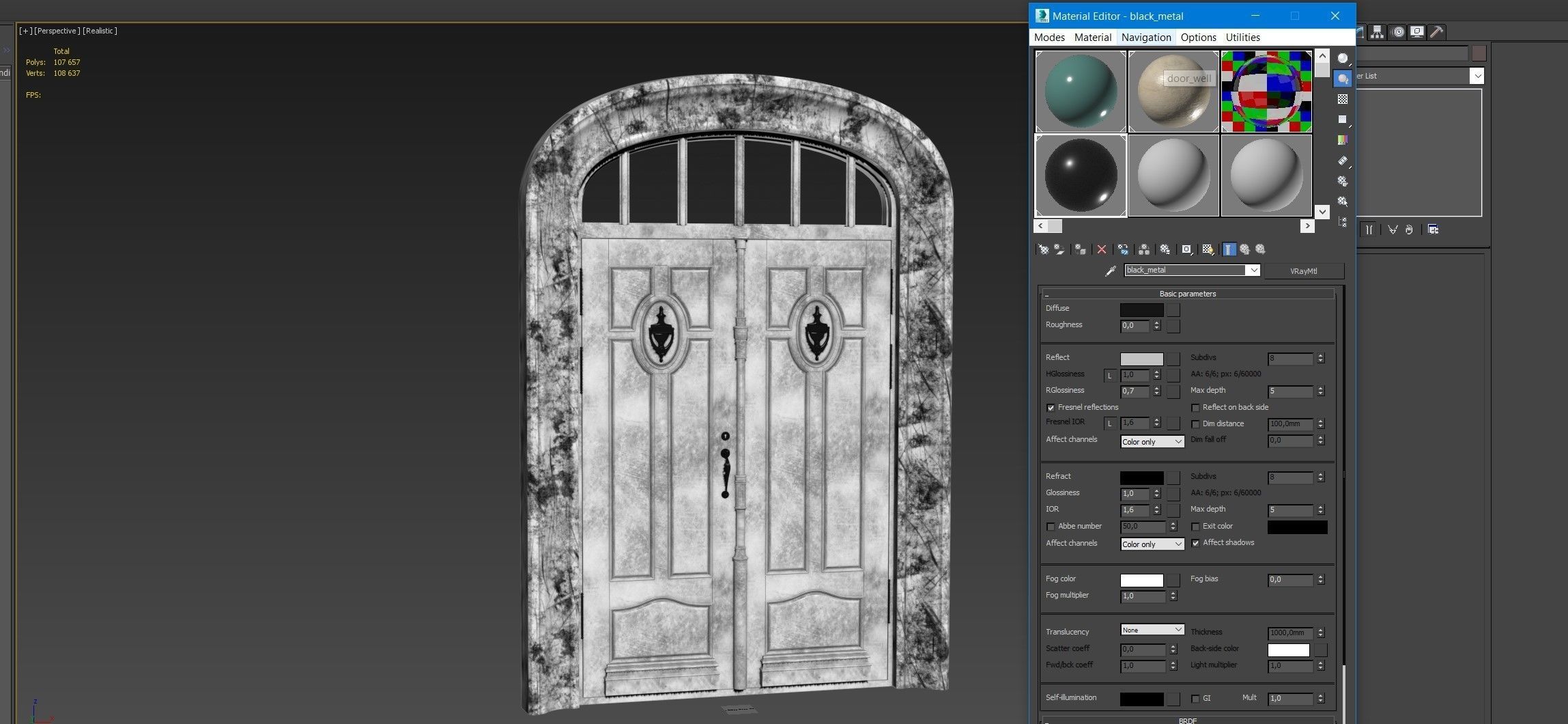 Entrance classic door 68  3D model_13